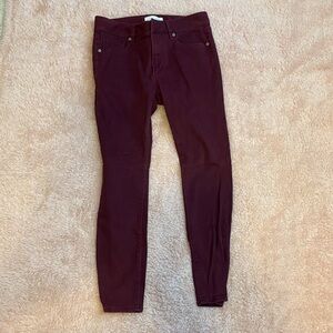 LOFT Women's Skinny Jeans in Burgundy